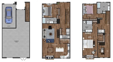 Floor plan for 3 beds, 3.5 baths, 2812 sqft